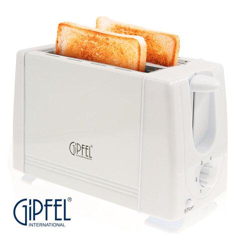 Тостер компактный на 2 ломтика хлеба GIPFEL с плавной регулировкой прожарки (Белый) - фото 1 - id-p107925687