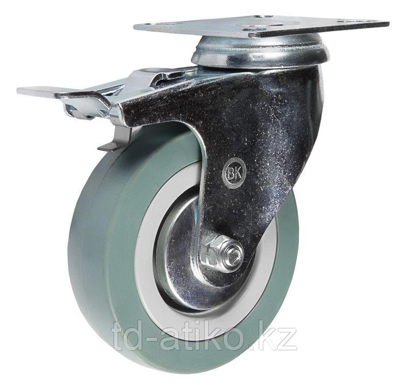 Колесо поворотное с площадкой с тормозом SCgb25 (33) ø 50 (50х50 мм)