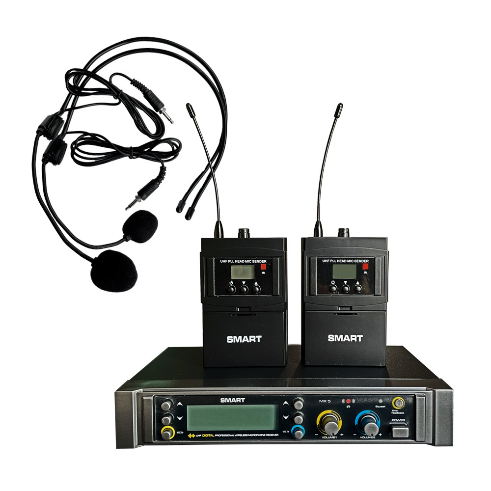 Двухканальная головная радиосистема + петличные микрофоны, Smart MX-6HP
