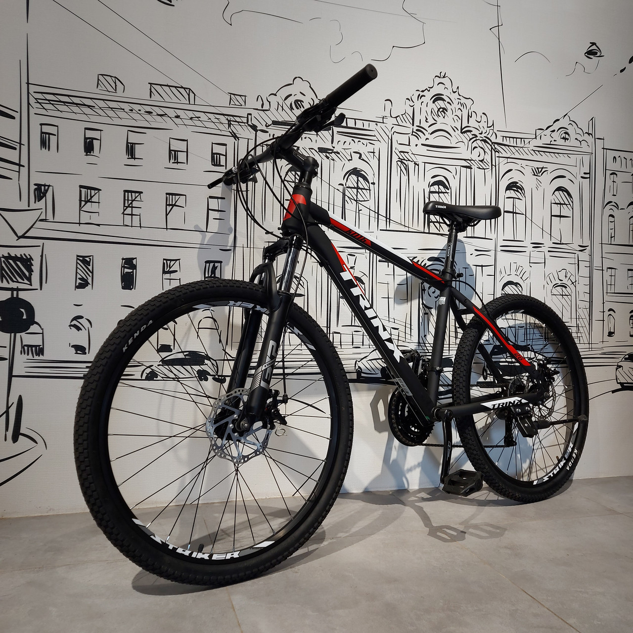 Скоростной Mtb Велосипед Trinx "K016" 17" рама. 26" колеса. Горный. Черно-красный