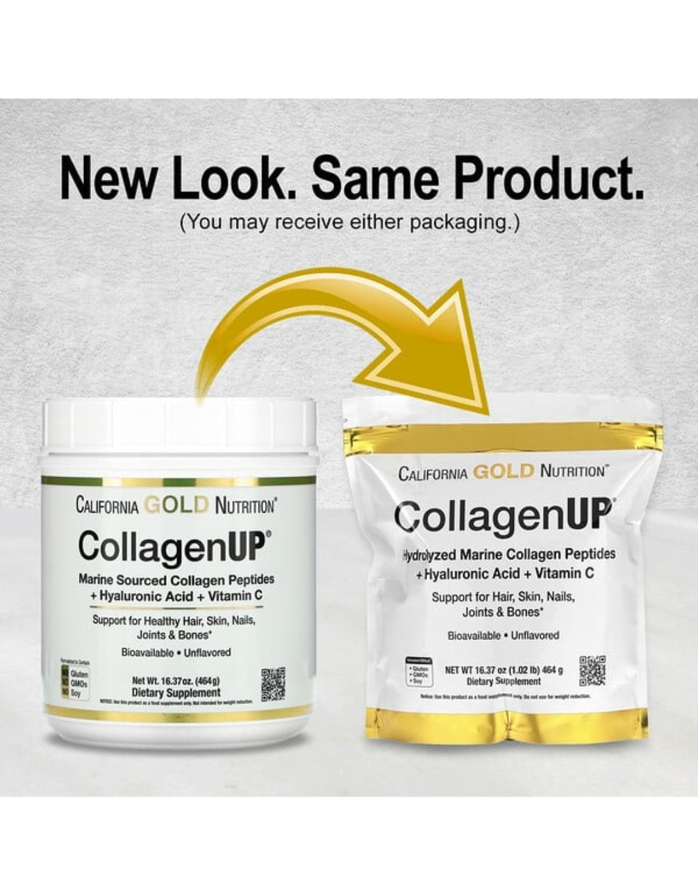 California gold nutrition collagenup, гидролизованные пептиды морского коллагена, с вит С и гиалур кис, 464г - фото 4 - id-p107676091