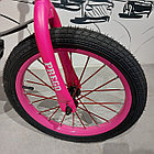 Розовый детский двухколесный велосипед "Prego". Версия 2.0. 16" колеса. С боковыми поддерживающими колесами., фото 5