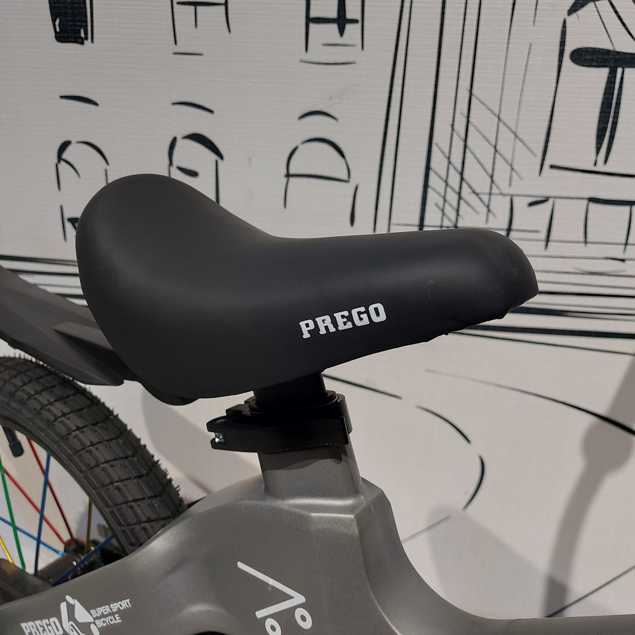 Детский двухколесный велосипед "Prego". Версия 2.0. 16" колеса. С боковыми колесиками. Серый. - фото 2 - id-p107928125