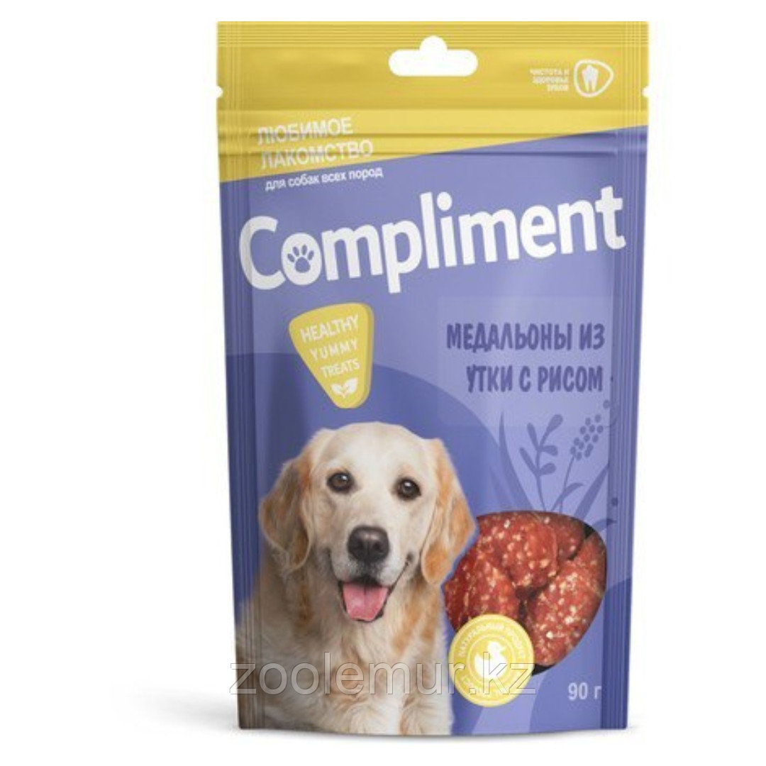 COMPLIMENT Лакомство для собак всех пород Медальоны из утки с рисом , 90 гр - фото 1 - id-p107928177