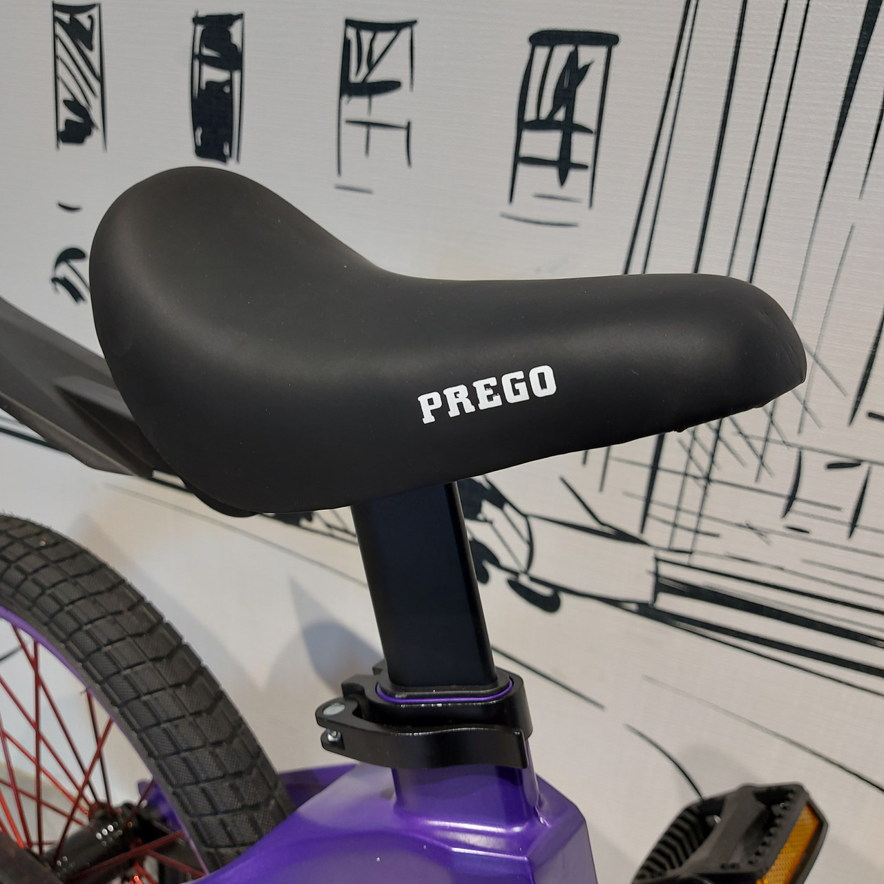 Детский двухколесный велосипед "Prego". Версия 2.0. 18" колеса. С боковыми колесами. Фиолетовый. - фото 2 - id-p107928144