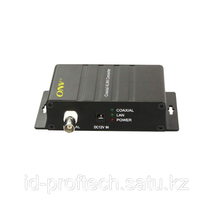 Конвертер активный ONV4C1E-3 1x100Mbps Ethernet, 4xCoaxial Input-Output BNC port  1x10-100Mbps auto-sensing