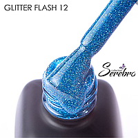 Гель лак Serebro светоотражающий Glitter flash №12, 11мл
