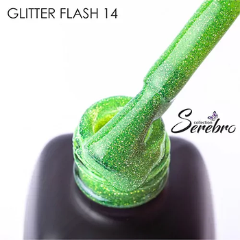 Гель лак Serebro светоотражающий Glitter flash №14, 11мл