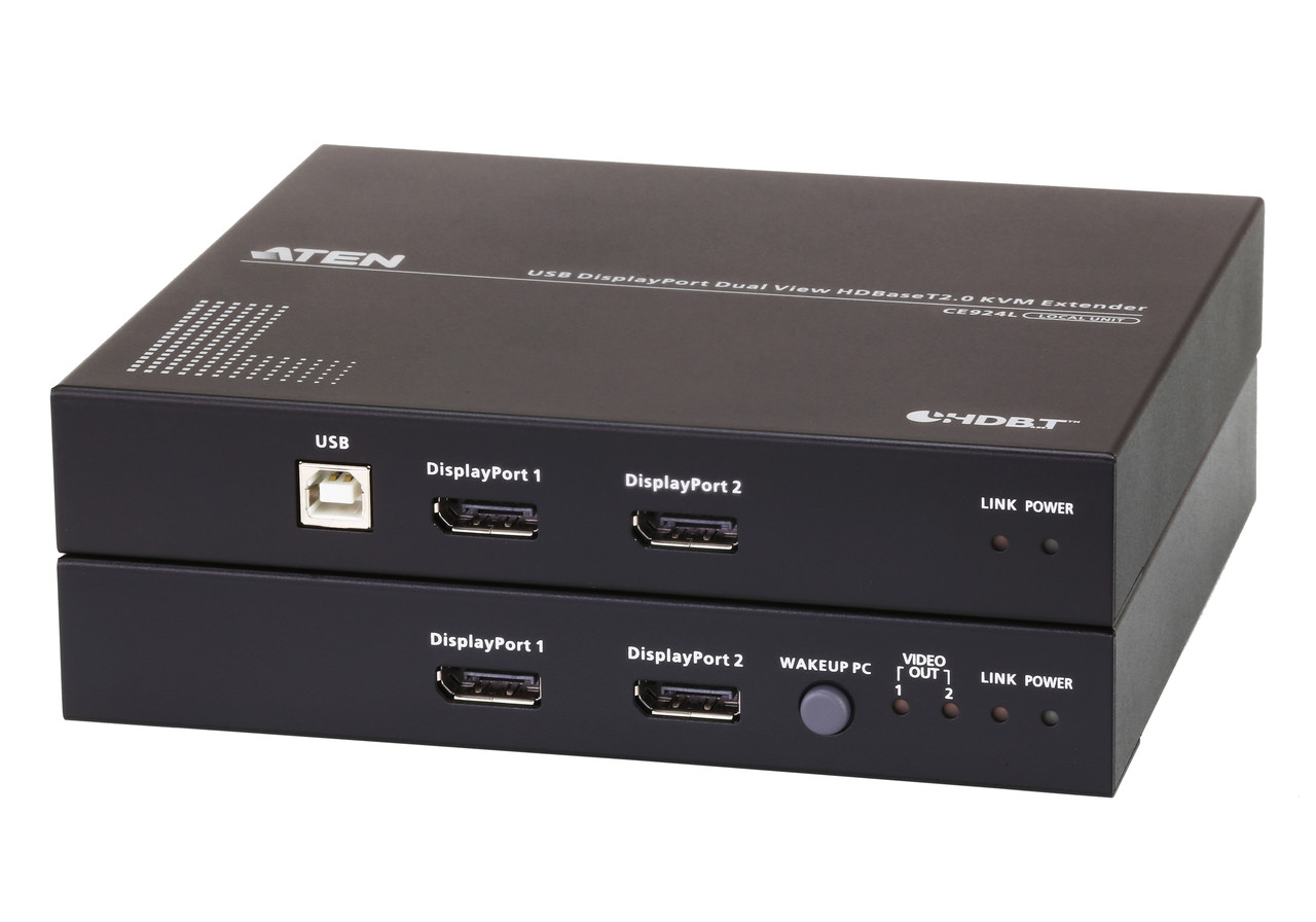 USB DisplayPort HDBaseT 2.0 KVM-удлинитель с поддержкой Dual View (4K@100м в режиме Single View) CE924 ATEN - фото 1 - id-p107932002