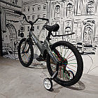 Детский двухколесный велосипед "Prego". Версия 2.0. 20" колеса. С боковыми колесами. Серый., фото 7