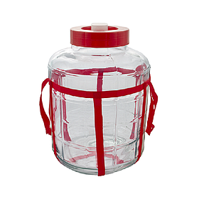 Банка стеклянная с гидрозатвором 12 литров.