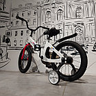 Детский двухколесный велосипед "Prego 2".16" колеса. С боковыми колесиками. Белый., фото 8