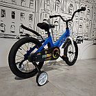 Детский двухколесный велосипед "Prego 2".16" колеса. С боковыми колесиками. Синий., фото 5