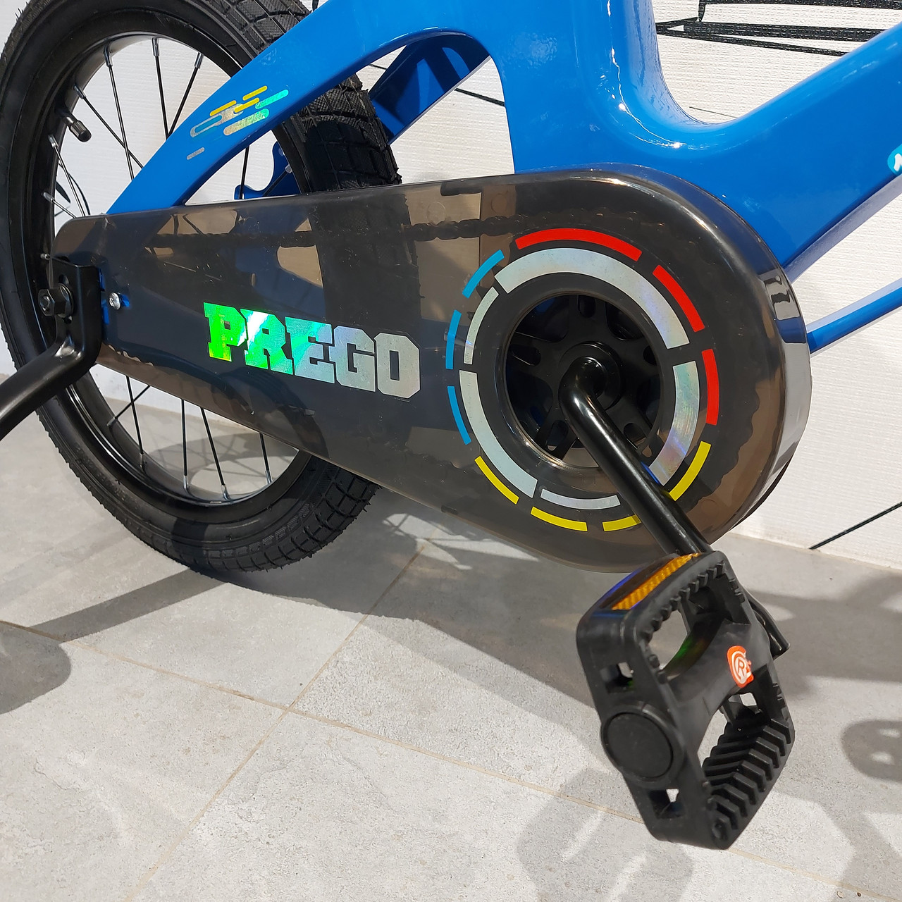 Детский двухколесный велосипед "Prego 2".16" колеса. С боковыми колесиками. Синий. - фото 6 - id-p107940112
