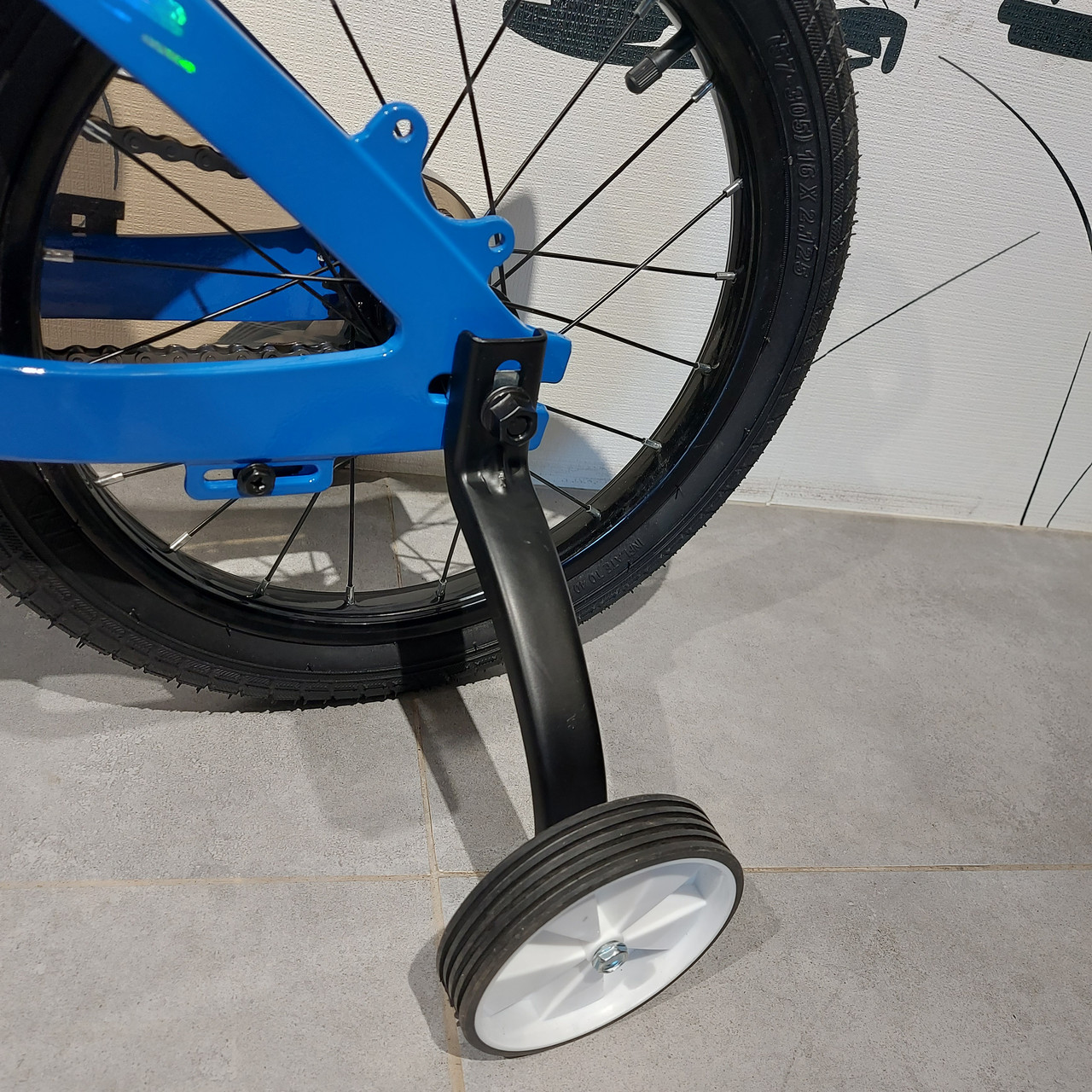 Детский двухколесный велосипед "Prego 2".16" колеса. С боковыми колесиками. Синий. - фото 9 - id-p107940112
