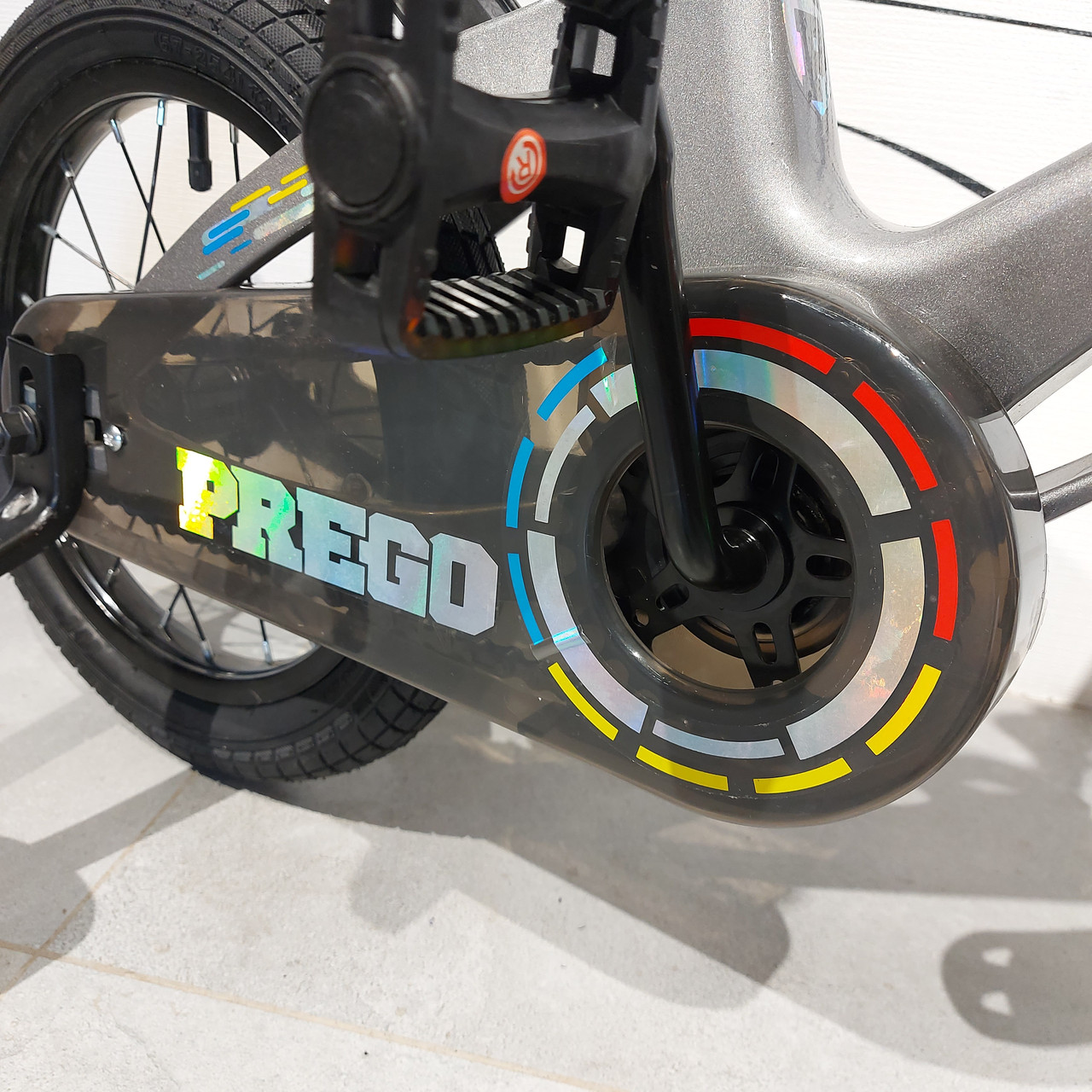 Детский двухколесный велосипед "Prego 2".14" колеса. С боковыми колесиками. Серый. - фото 3 - id-p107940176