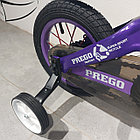 Детский двухколесный велосипед "Prego". Версия 2. 12" колеса. С боковыми колесиками. Фиолетовый., фото 4
