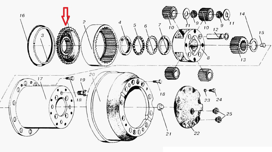Ступица МАЗ шестерни колесного редуктора 49 зубьев 5440-2405051 - фото 1 - id-p107943393
