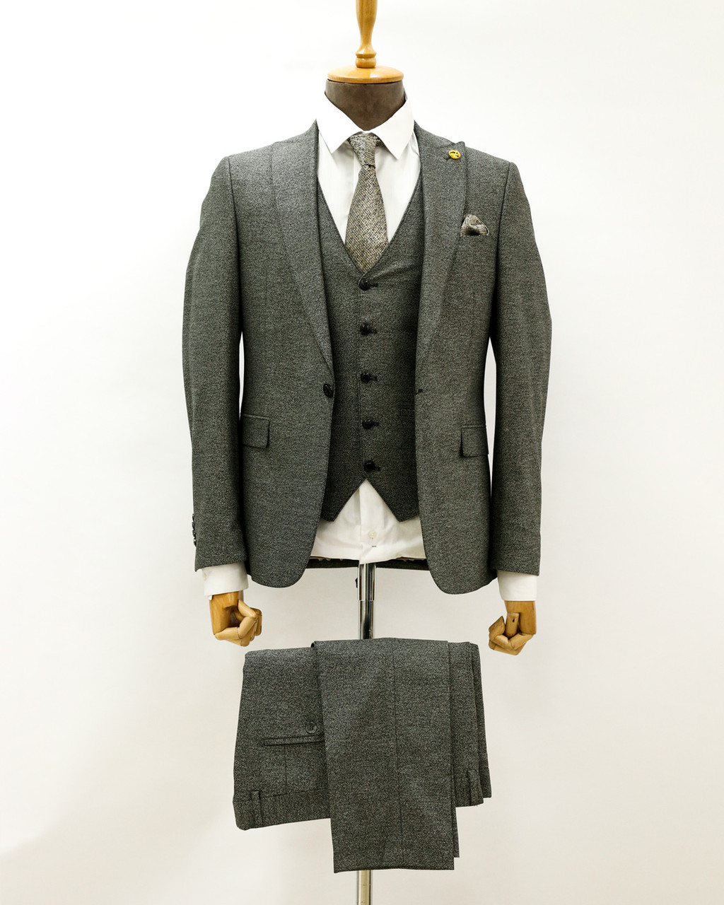 Мужской деловой костюм «UM&H 54820161» серый, фото 1