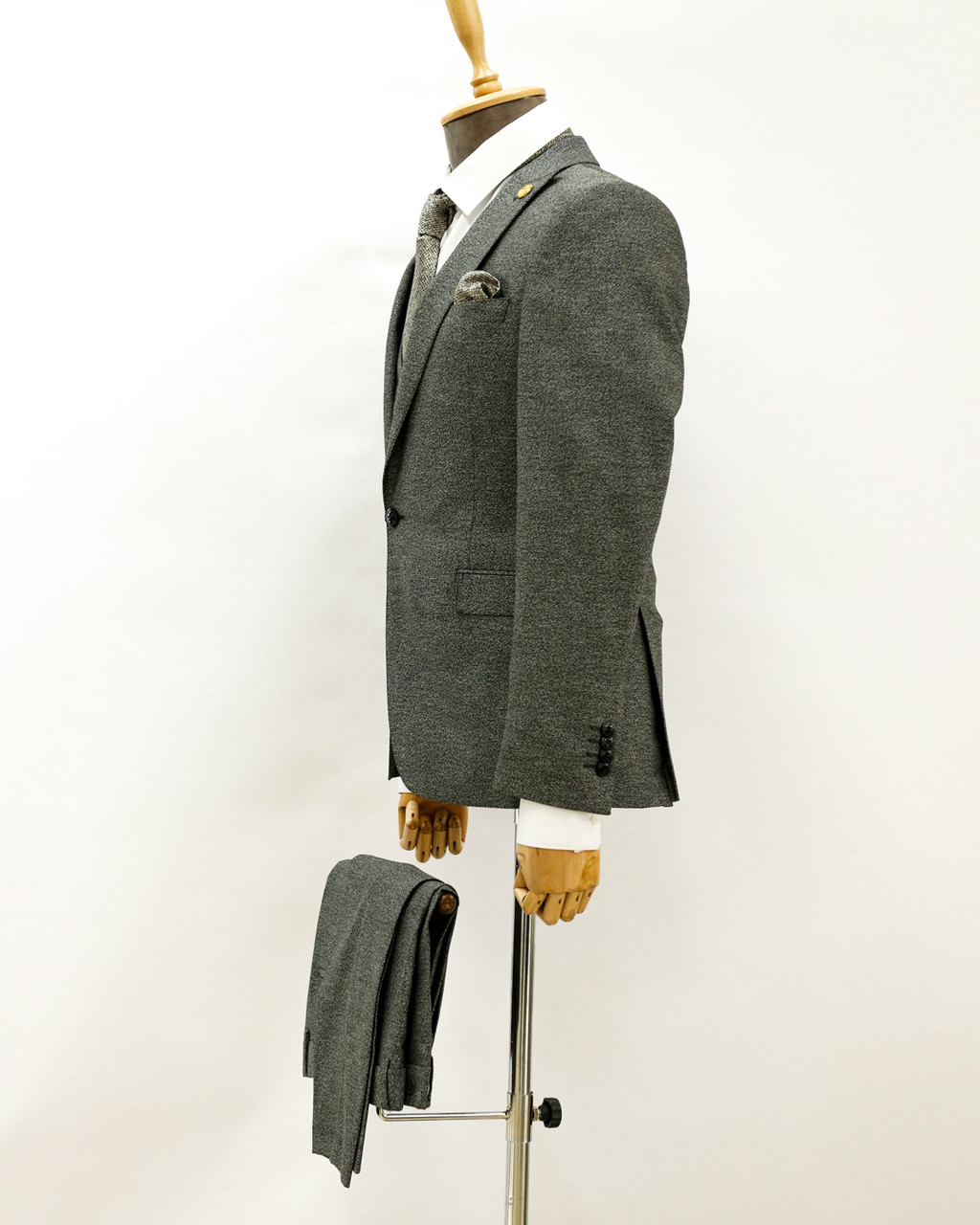 Мужской деловой костюм «UM&H 54820161» серый - фото 4 - id-p107945372