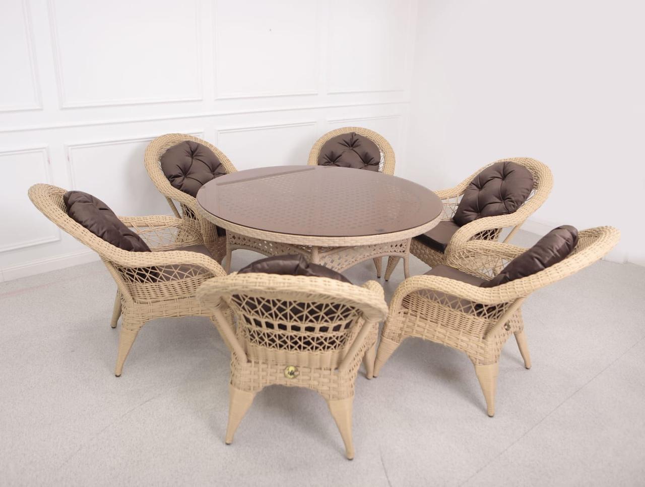 Ротанговая мебель Комплект IZABELLA orena 7 в 1 на 6 персон - фото 2 - id-p107947944