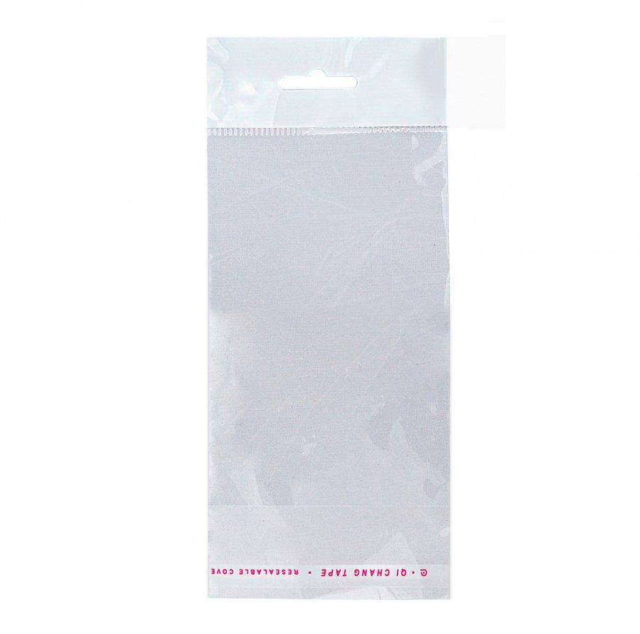 Полипропиленовый пакет 8*12см, 25мкм, с белым еврослотом, клапаном и скотчем - фото 1 - id-p107948316