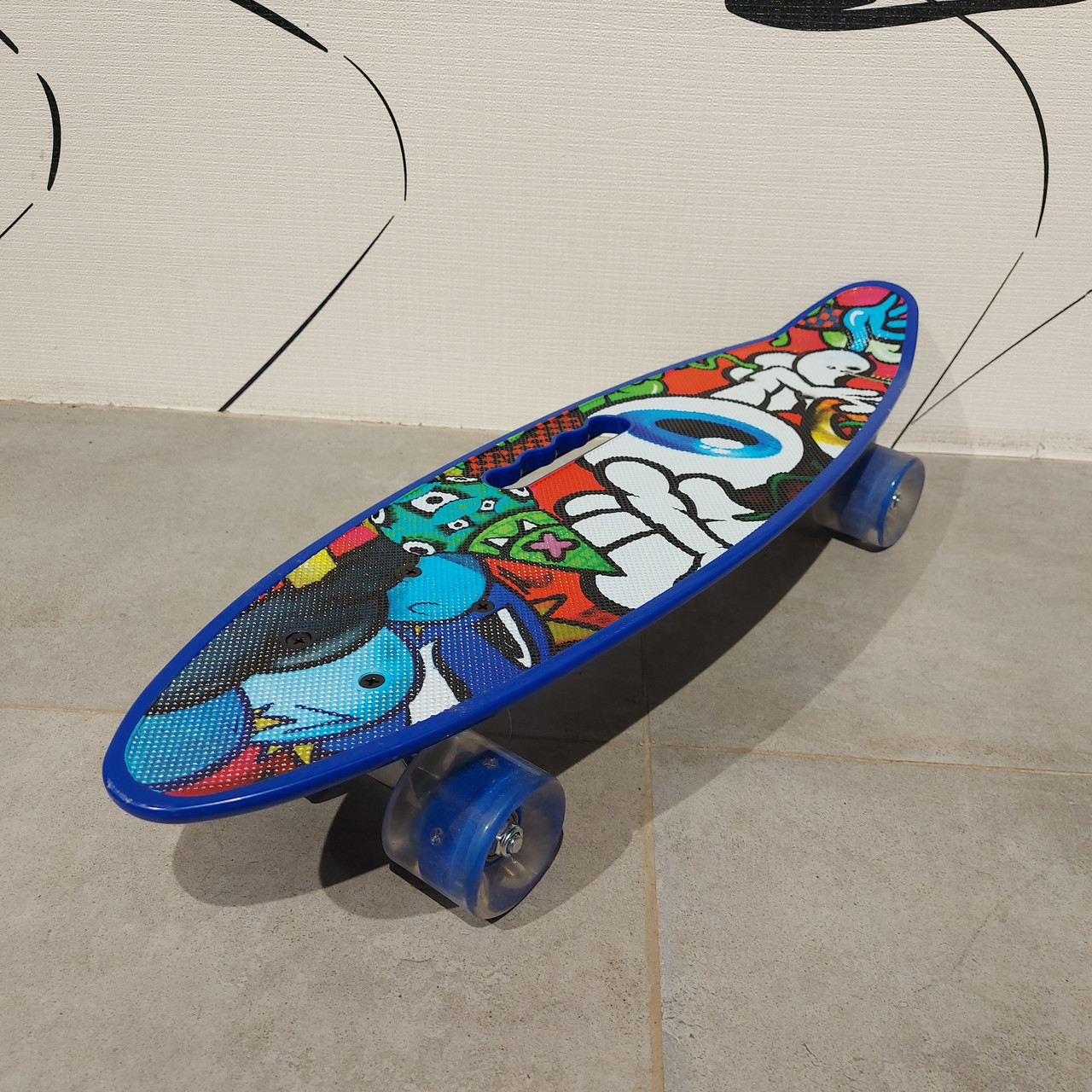 Пенни борд с ручкой "Graffiti". Pennybord. Penny Board. Пенниборд.