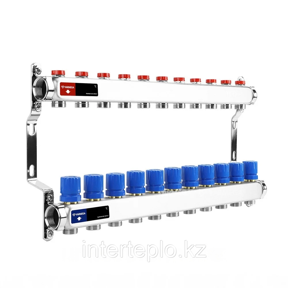 Распределительный коллектор для отопления Varmega 1" 11х3/4"ЕК, нержавейка