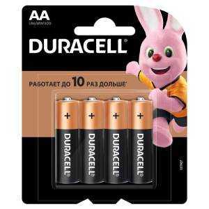 Батарейка AA Duracell Basic Alkaline, LR06, 1.5V, 4 шт. в блистере.