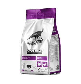 Doctrine SENSITIVE беззерновой для кошек с чувствительным пищеварением с индейкой и кроликом,3кг