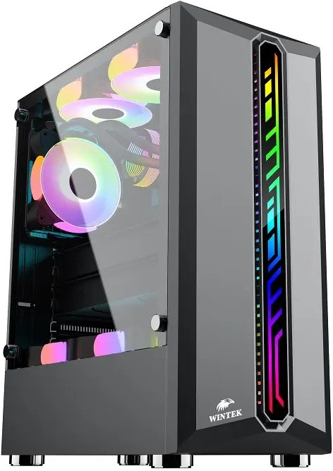 Корпус Wintek Blade D526 TG, ATX/Micro ATX, USB 1*3.0/2*2.0, HD+Mic, 0,5mm, 1*12cm DR Rainbow fan - фото 2 - id-p107926727