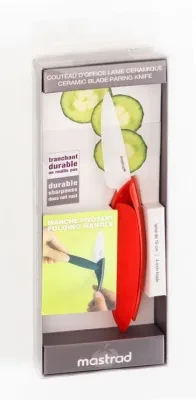 Нож Mastrad, керамическое лезвие 7.6 см, красная ручка - в прозрачной коробке F22110 - фото 3 - id-p107964604