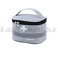 Дорожная аптечка с ручкой средняя серая 12х13х19