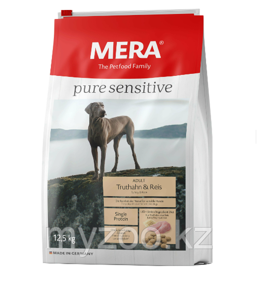 Mera Pure Sensitive ADULT Truthahn & Reis для собак всех пород с индейкой и рисом, 1кг - фото 1 - id-p107979833
