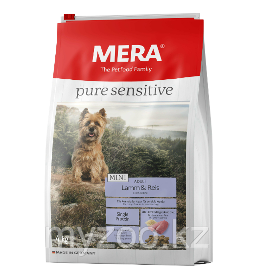 Mera Pure Sensitive MINI ADULT Lamm & Reis для собак мелких пород с ягненком и рисом, 4кг - фото 1 - id-p107980202