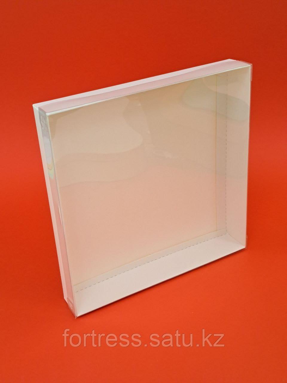Коробка 25*25*4см с прозрачной крышкой, дно белое - фото 2 - id-p107981161