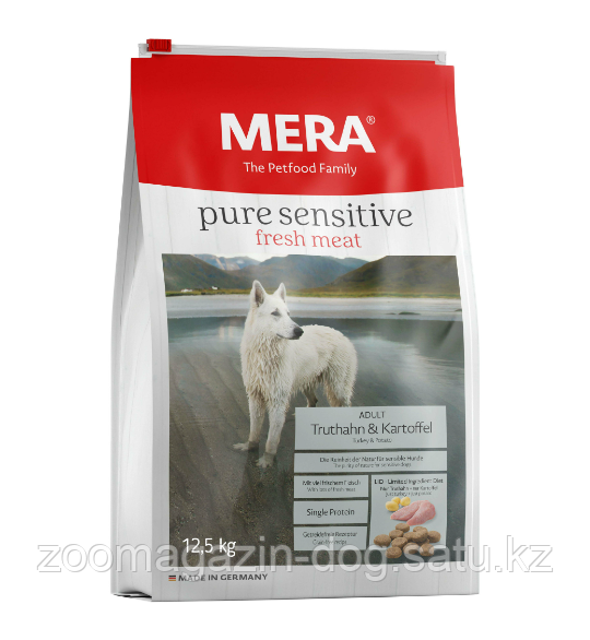 Mera Pure Sensitive ADULT Truthahn & Kartoffel для собак с индейкой и картофелем, 4кг - фото 1 - id-p107983409