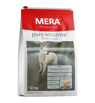 Mera Pure Sensitive ADULT Truthahn & Kartoffel для собак с индейкой и картофелем, 12.5кг