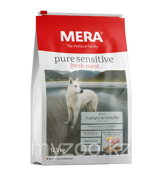 Mera Pure Sensitive ADULT Truthahn & Kartoffel для собак с индейкой и картофелем, 12.5кг - фото 1 - id-p107983413
