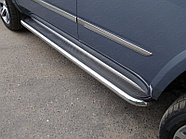 Пороги с площадкой (нерж. лист) 60,3 мм ТСС для Cadillac Escalade 2015-