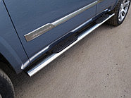 Пороги овальные с накладкой 120х60 мм ТСС для Cadillac Escalade 2015-