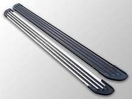 Пороги алюминиевые "Slim Line Silver" 1720 мм ТСС для Audi Q3 2011-