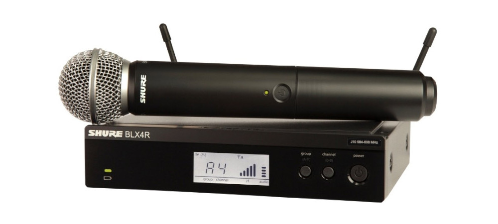 Радиосистема BLX с ручным микрофоном SM58, кронштейны для крепления в рэк. 518 - 542 MHz, BLX24RE/SM58 - фото 1 - id-p107985954