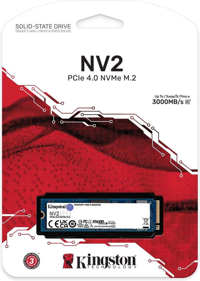 Твердотельный накопитель SSD M.2 PCIe Kingston SNV2S, 500GB 500 GB SNV2S/500G, PCIe 3.0 NVMe - фото 1 - id-p107926720
