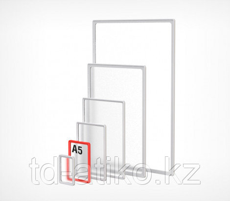 Рамка из ударопрочного пластика с загругленными углами PF-A 5. цвет красный