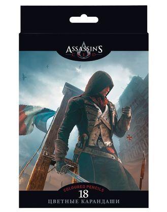 Карандаши "Hatber VK", 18 цветов, серия "Assassin"s Creed", в картонной упаковке