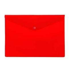Папка-конверт пластиковая "Berlingo", А5, 180мкм, на кнопке, красная