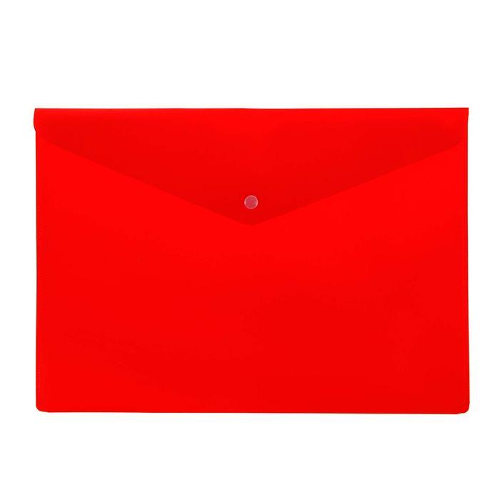 Папка-конверт пластиковая "Berlingo", А5, 180мкм, на кнопке, красная - фото 1 - id-p107996787