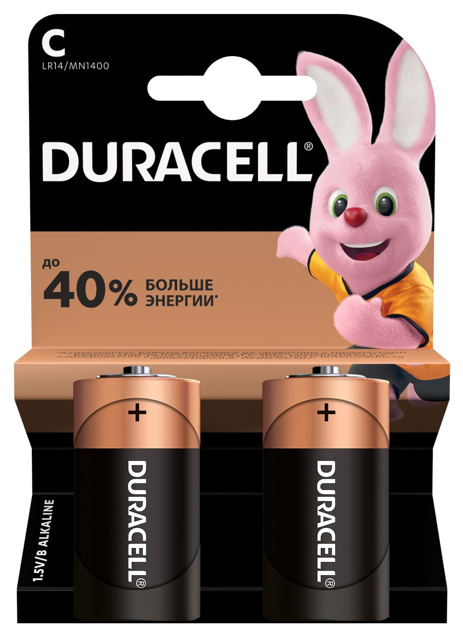 Батарейка DURACELL C, LR14 щелочная, 1 штука - фото 1 - id-p107997539