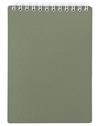 Блокнот "Hatber", 80л, А7, клетка, пластиковая обложка, на гребне, серия "Metallic Тёмно-зелёный"